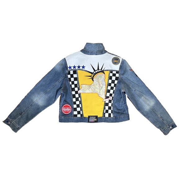 Custom Made New York City Denim Jean Jacket by Diamonds and Filth - Picture 1 of 3